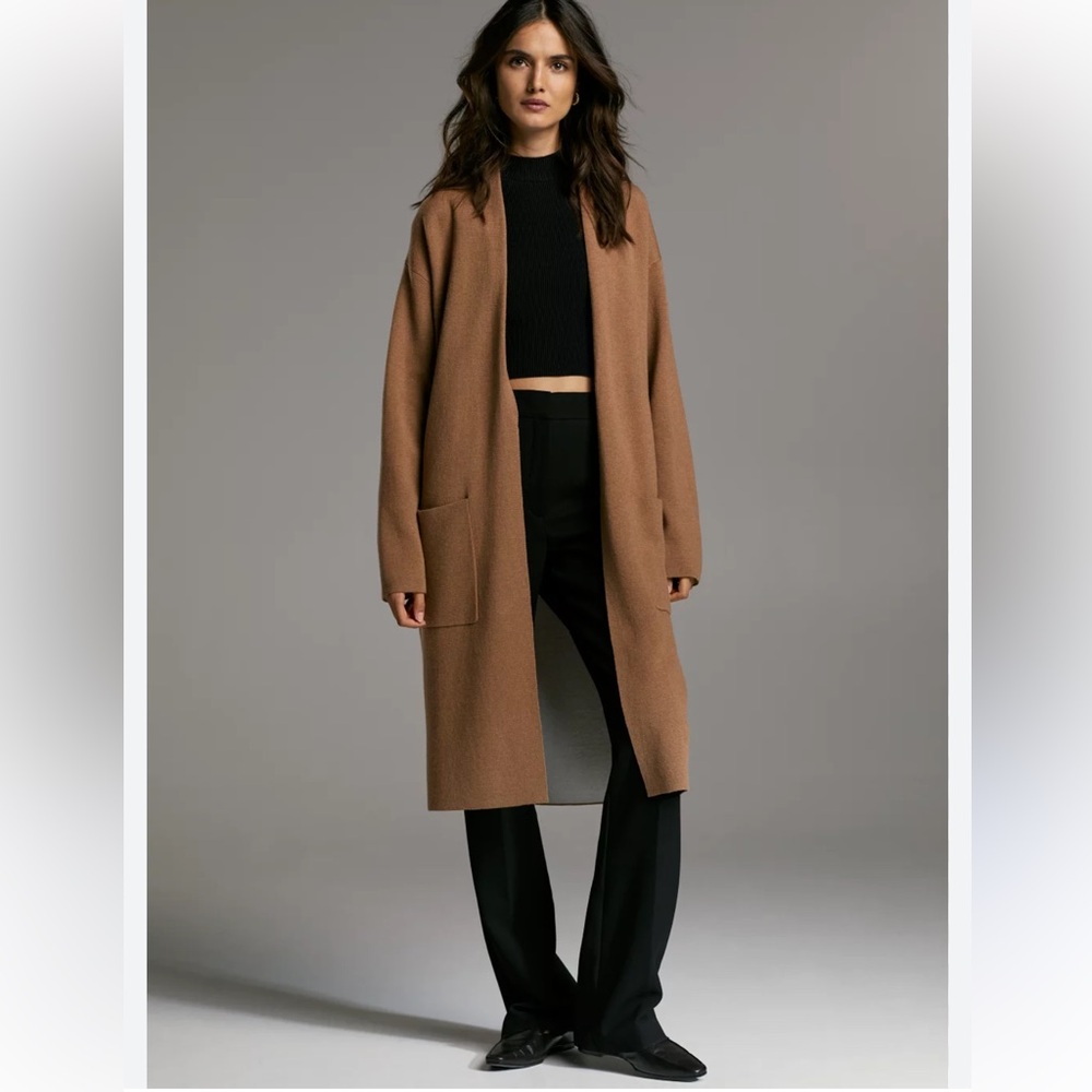 Babaton Lance Open Front Cardigan in Camel/Birch